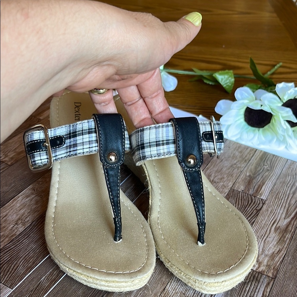Dexter Black and Plaid Sandals
